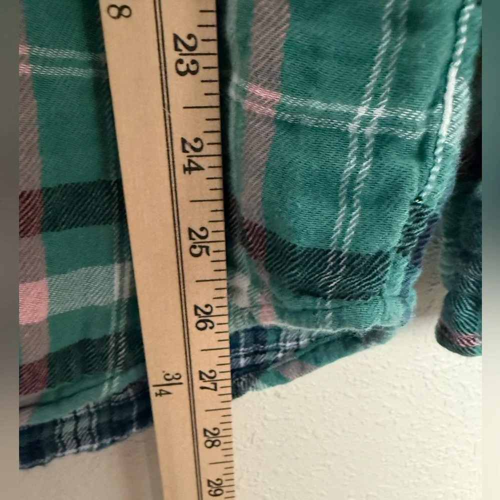 J.Crew Men Size Medium Magazine‎ Green Plaid Slim Double Weave button down shirt